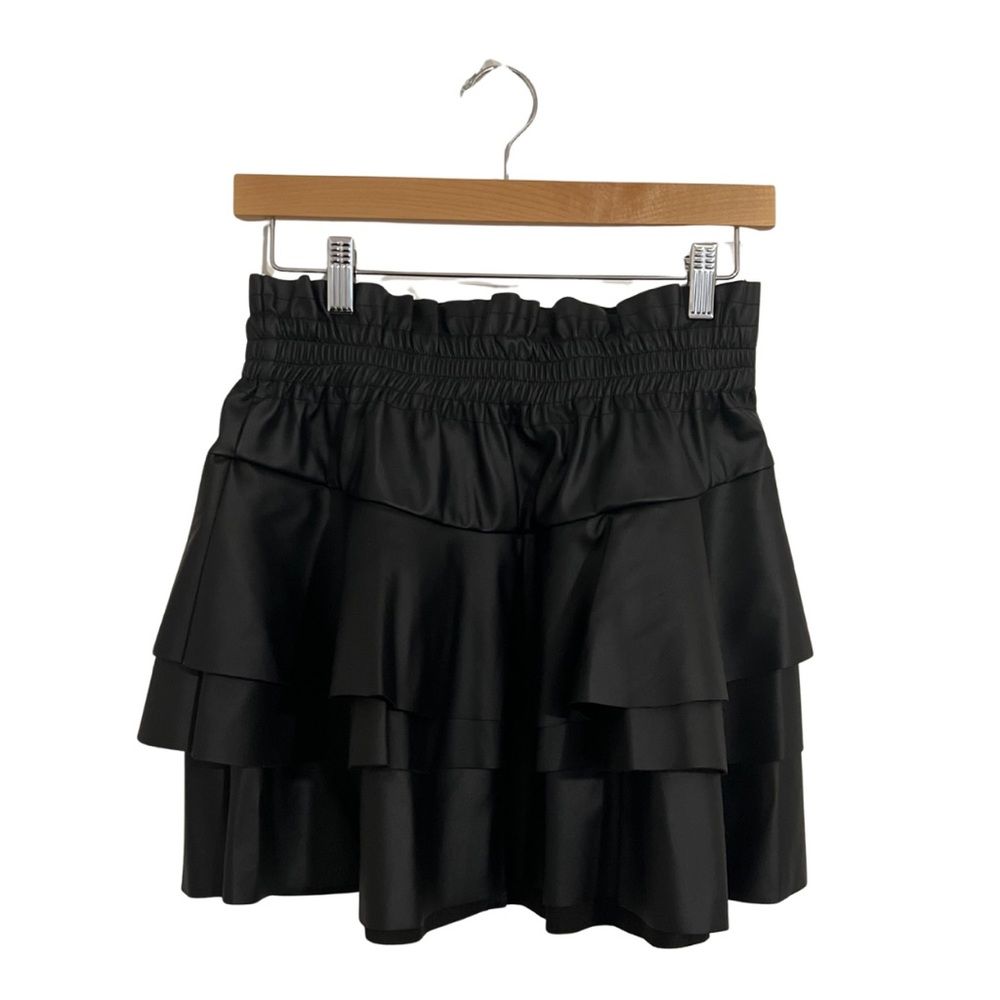 Black Ruffled Mini Skirt XL